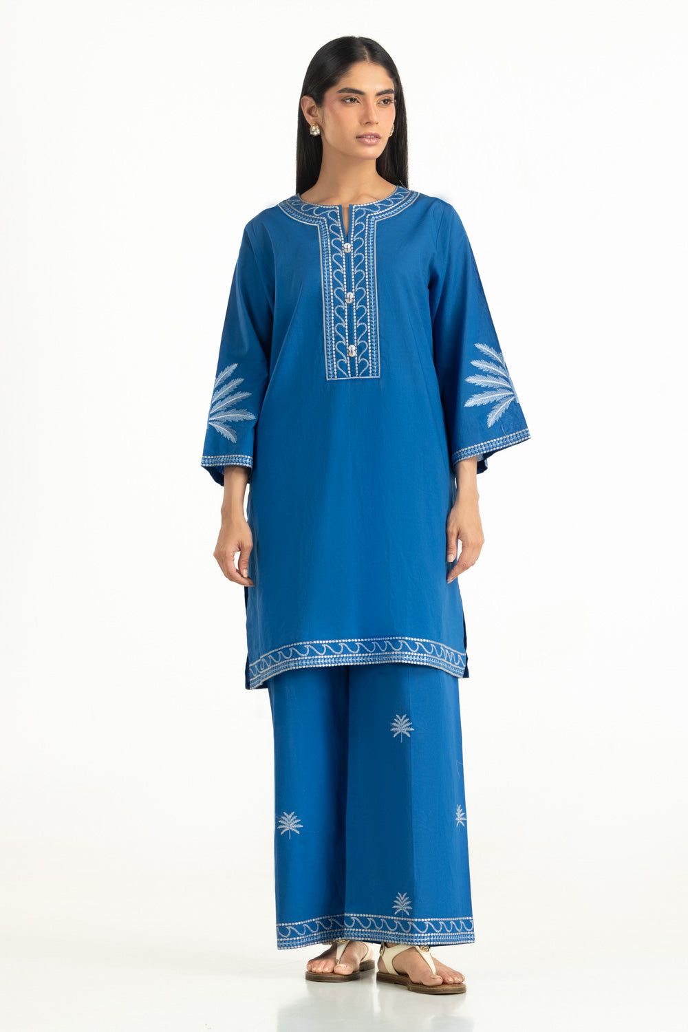 Cambric Embroidered Co-Ord Set