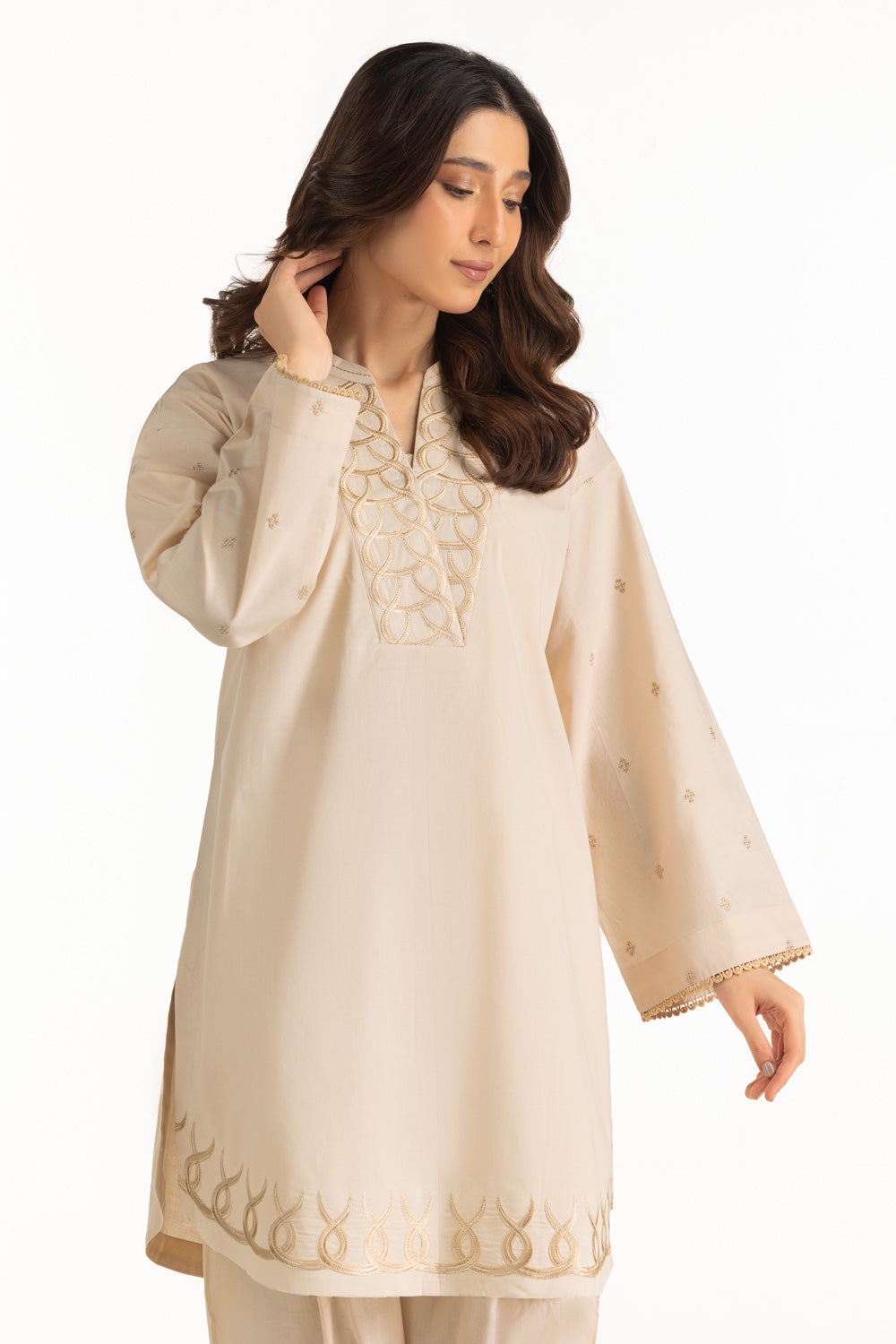 Cambric Embroidered Co-Ord Set