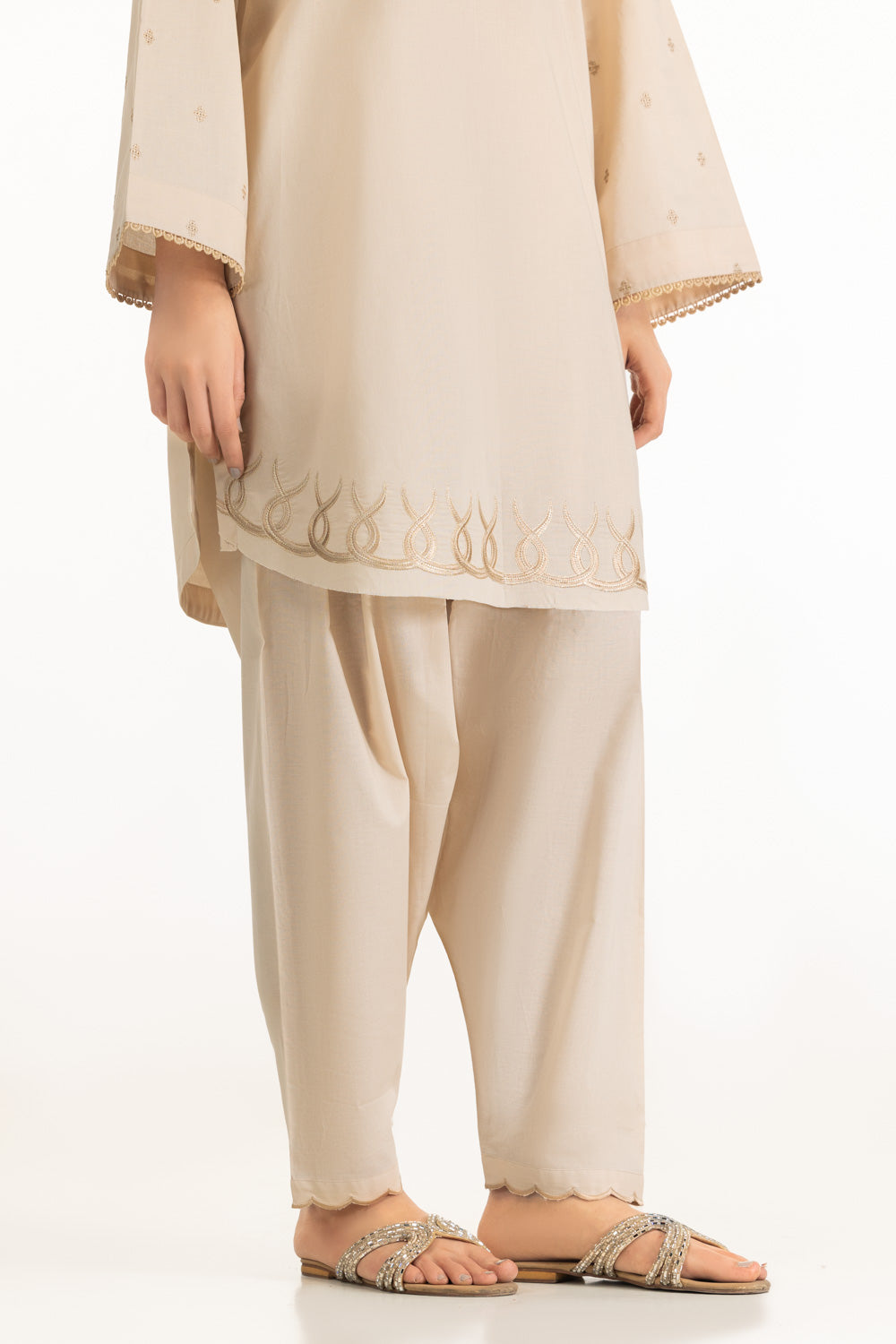 Cambric Embroidered Co-Ord Set