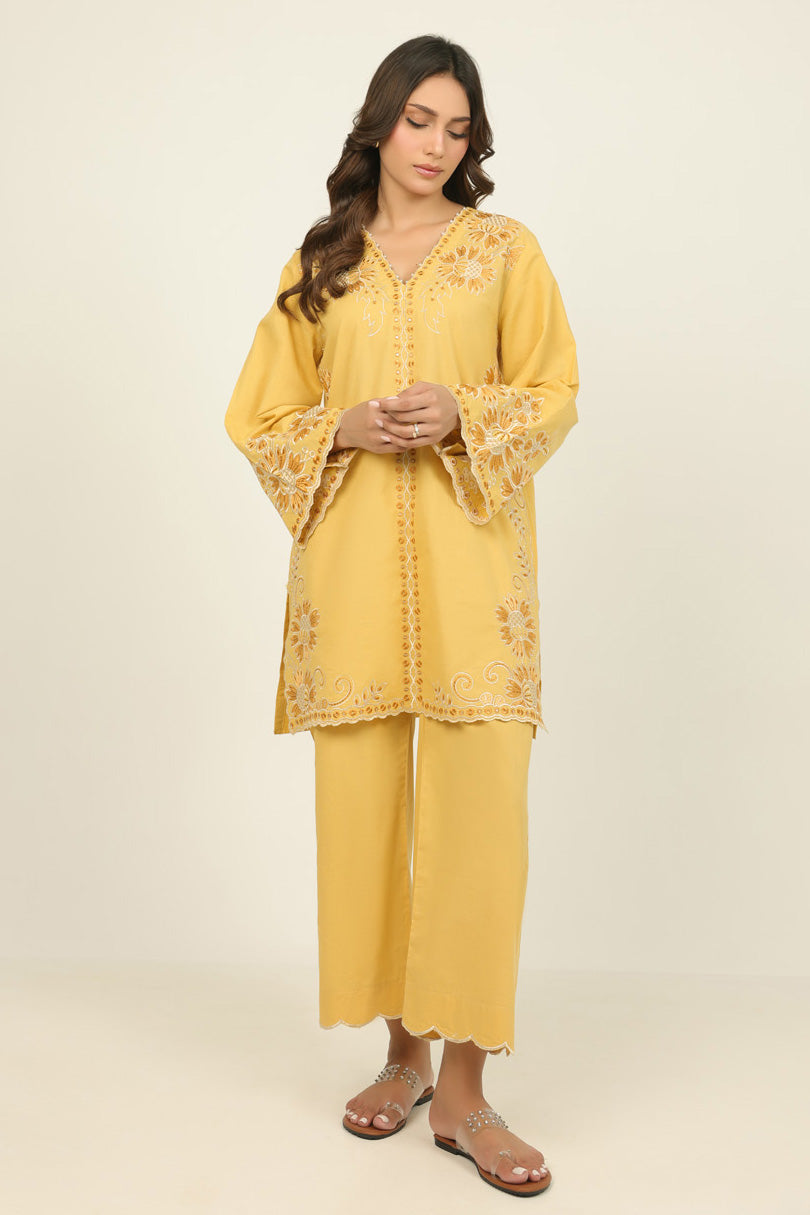 Cambric Embroidered Co-Ord Set
