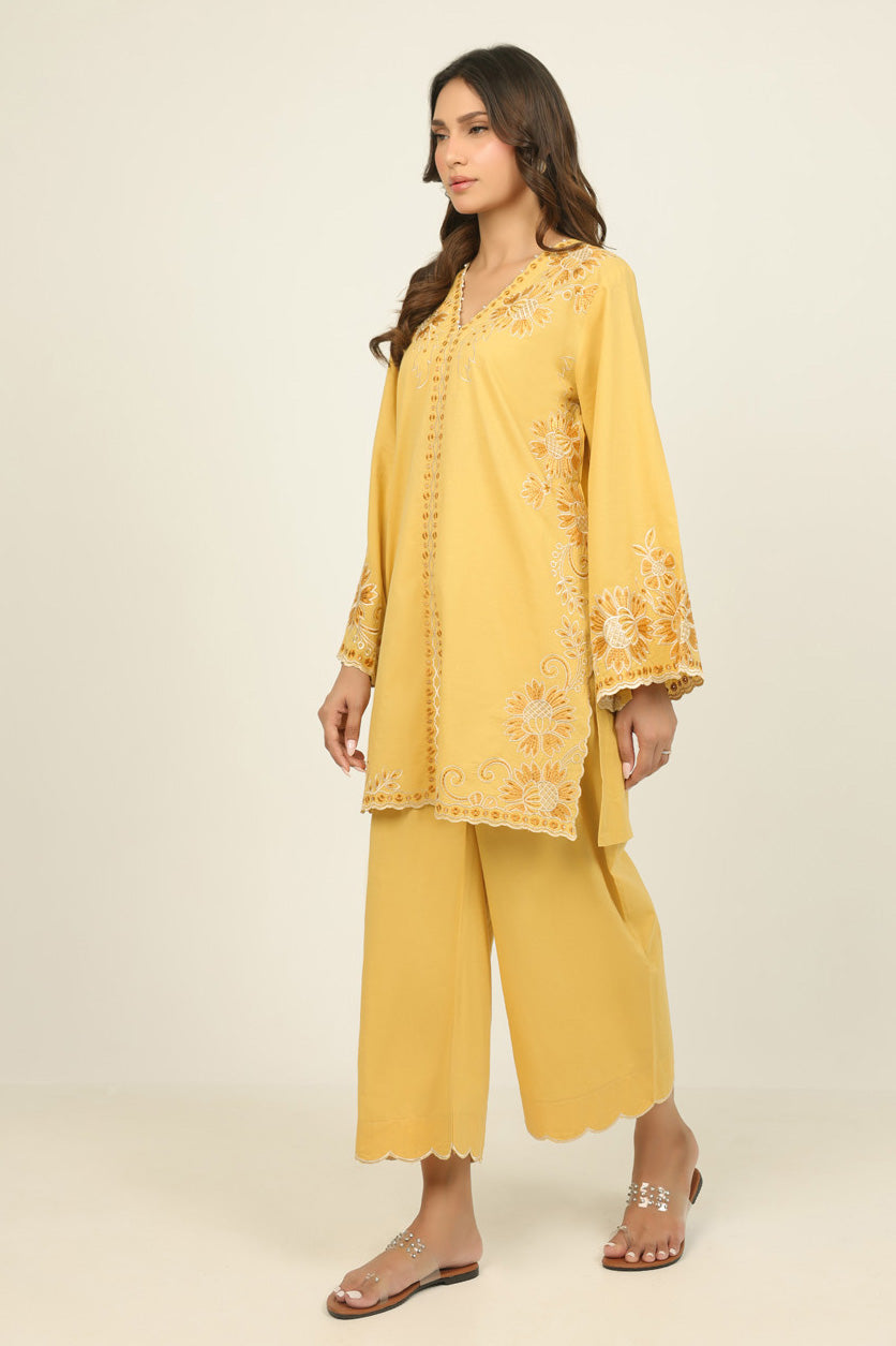 Cambric Embroidered Co-Ord Set