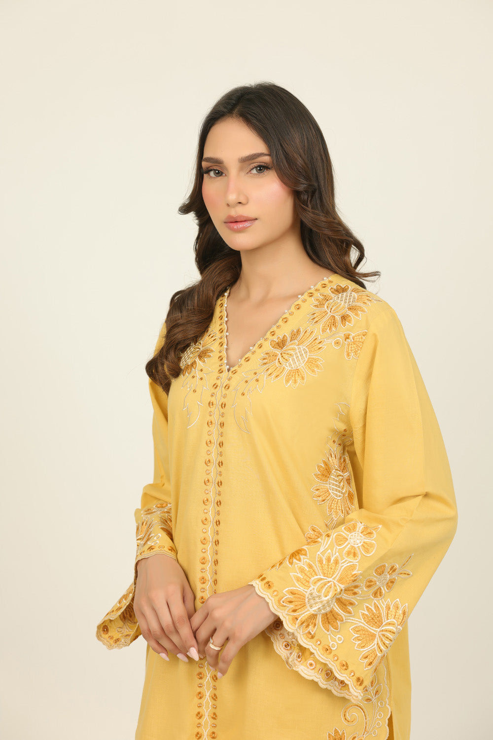 Cambric Embroidered Co-Ord Set