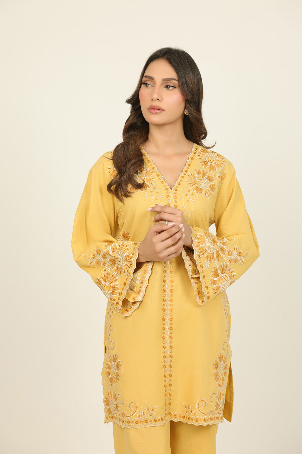 Cambric Embroidered Co-Ord Set