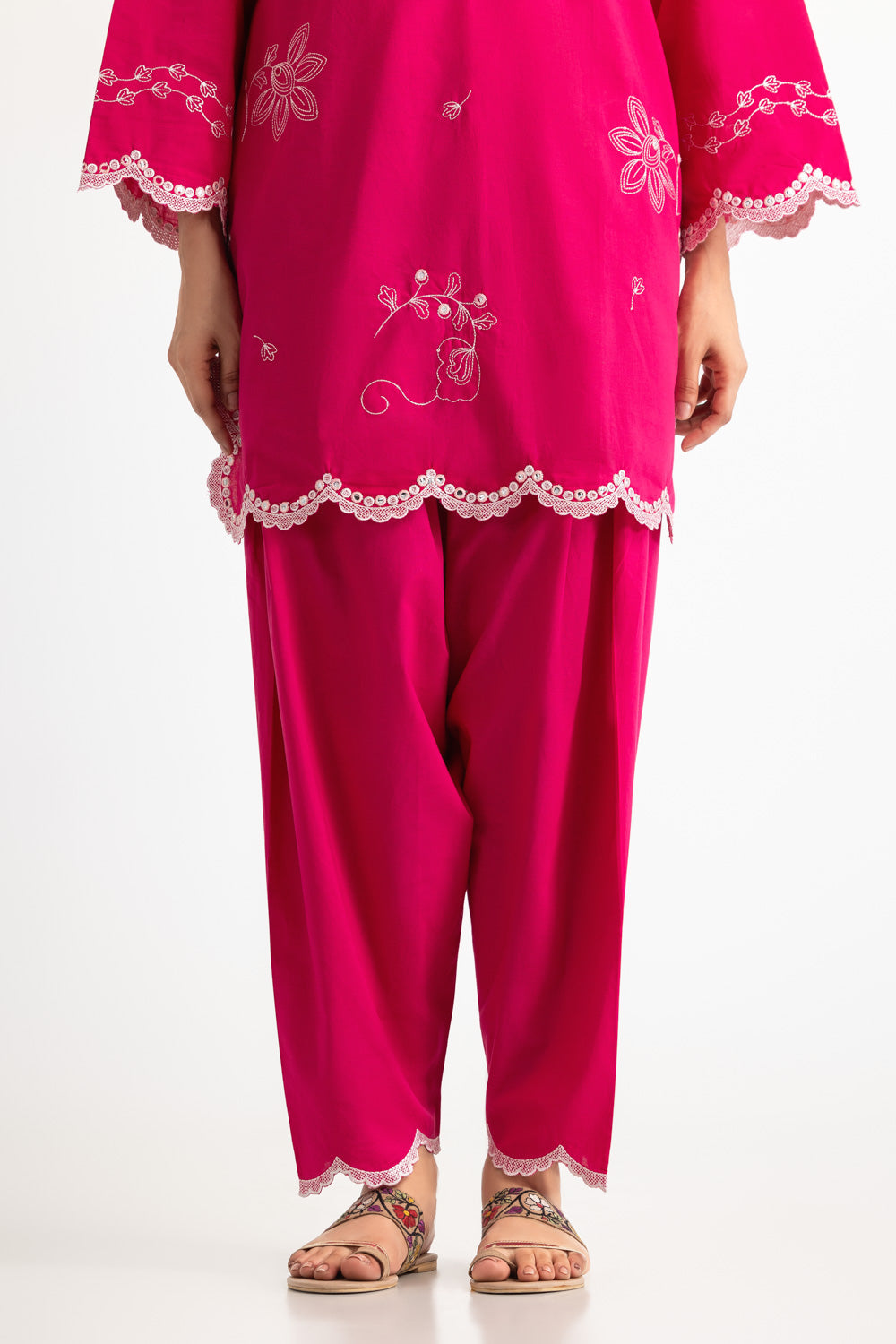 Cambric Embroidered Co-Ord Set