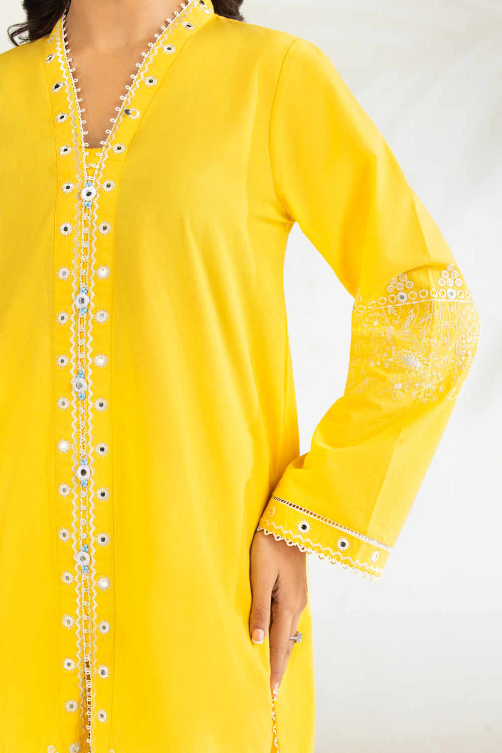 Cambric Embroidered Co-Ord Set