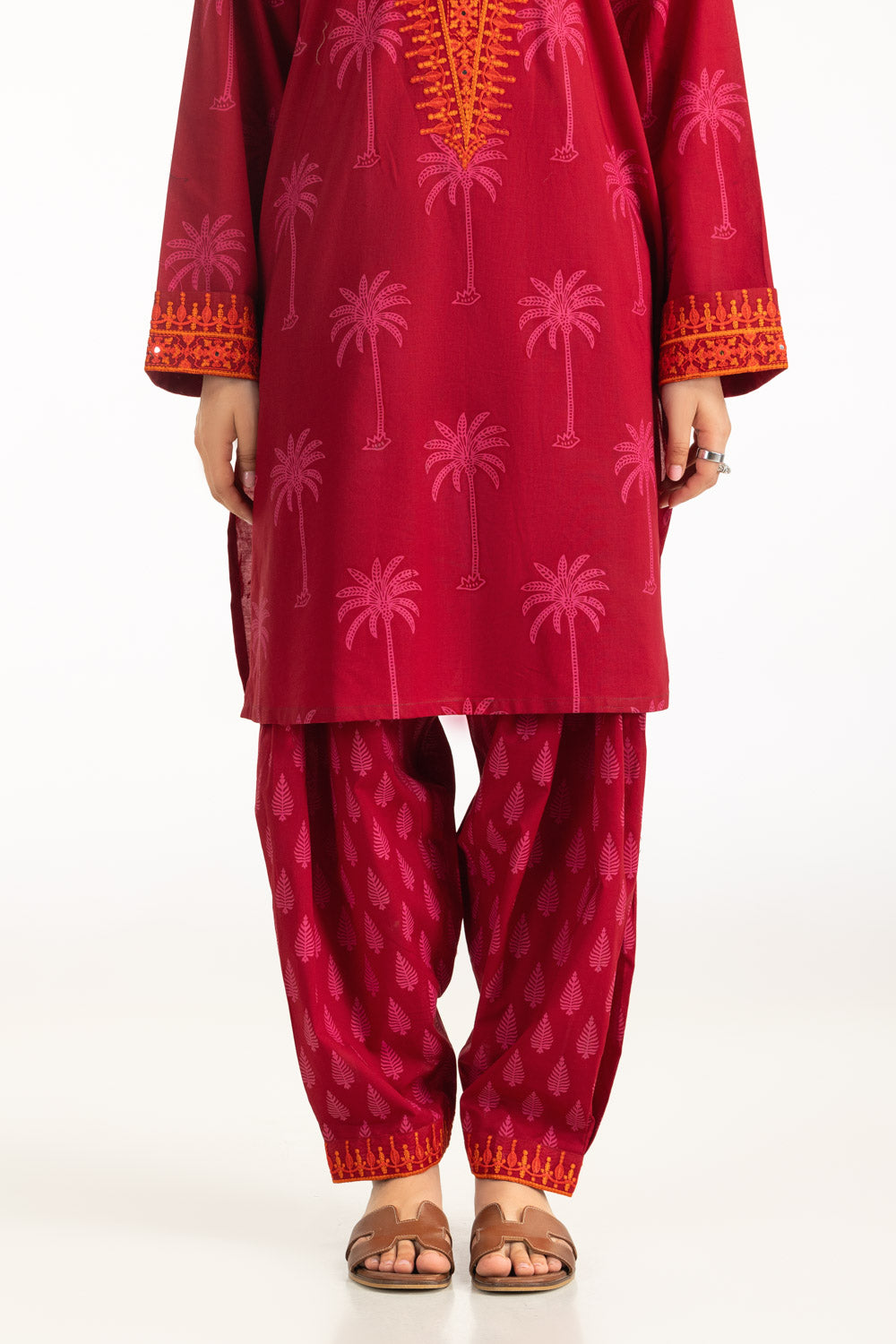 Cambric Embroidered Co-Ord Set