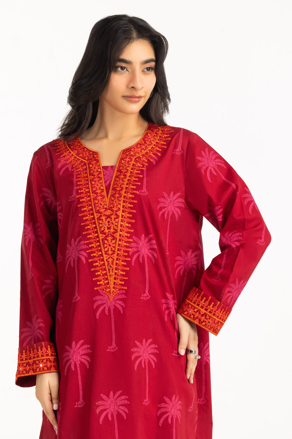Cambric Embroidered Co-Ord Set