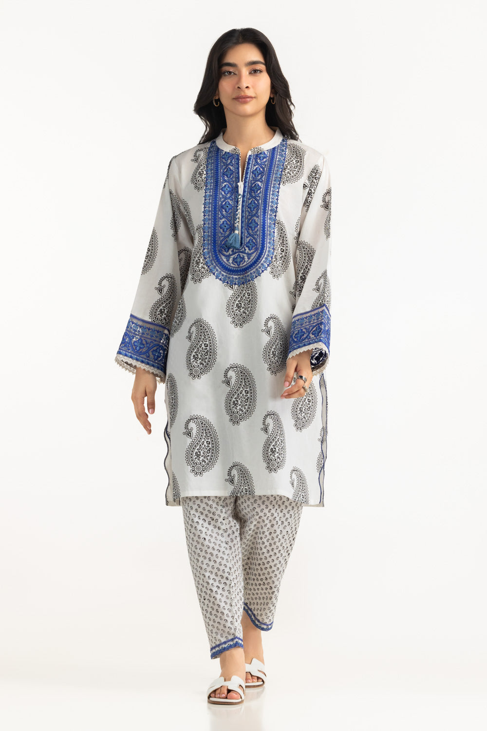 Cambric Embroidered Co-Ord Set