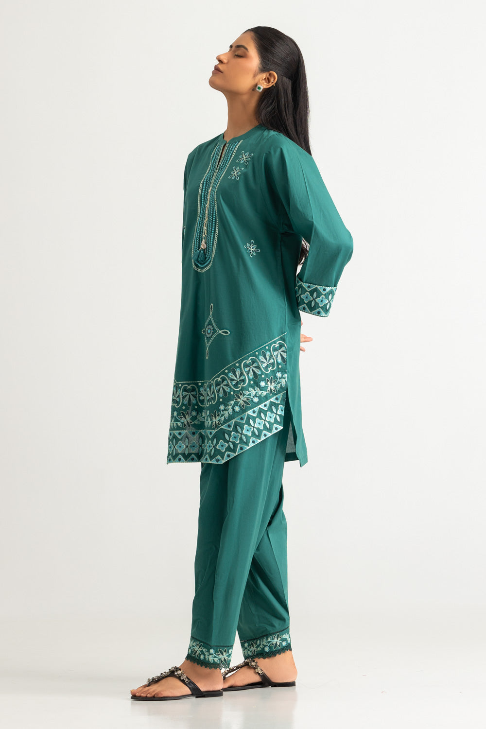 Cambric Embroidered Co-Ord Set