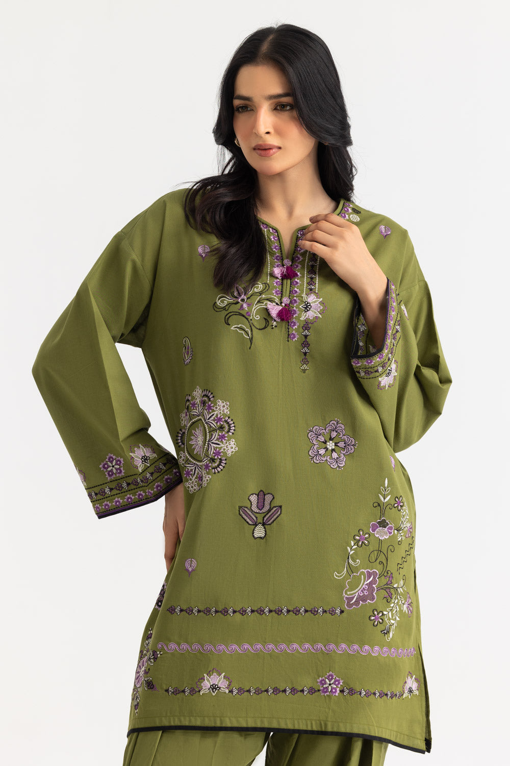 Cambric Embroidered Co-Ord Set
