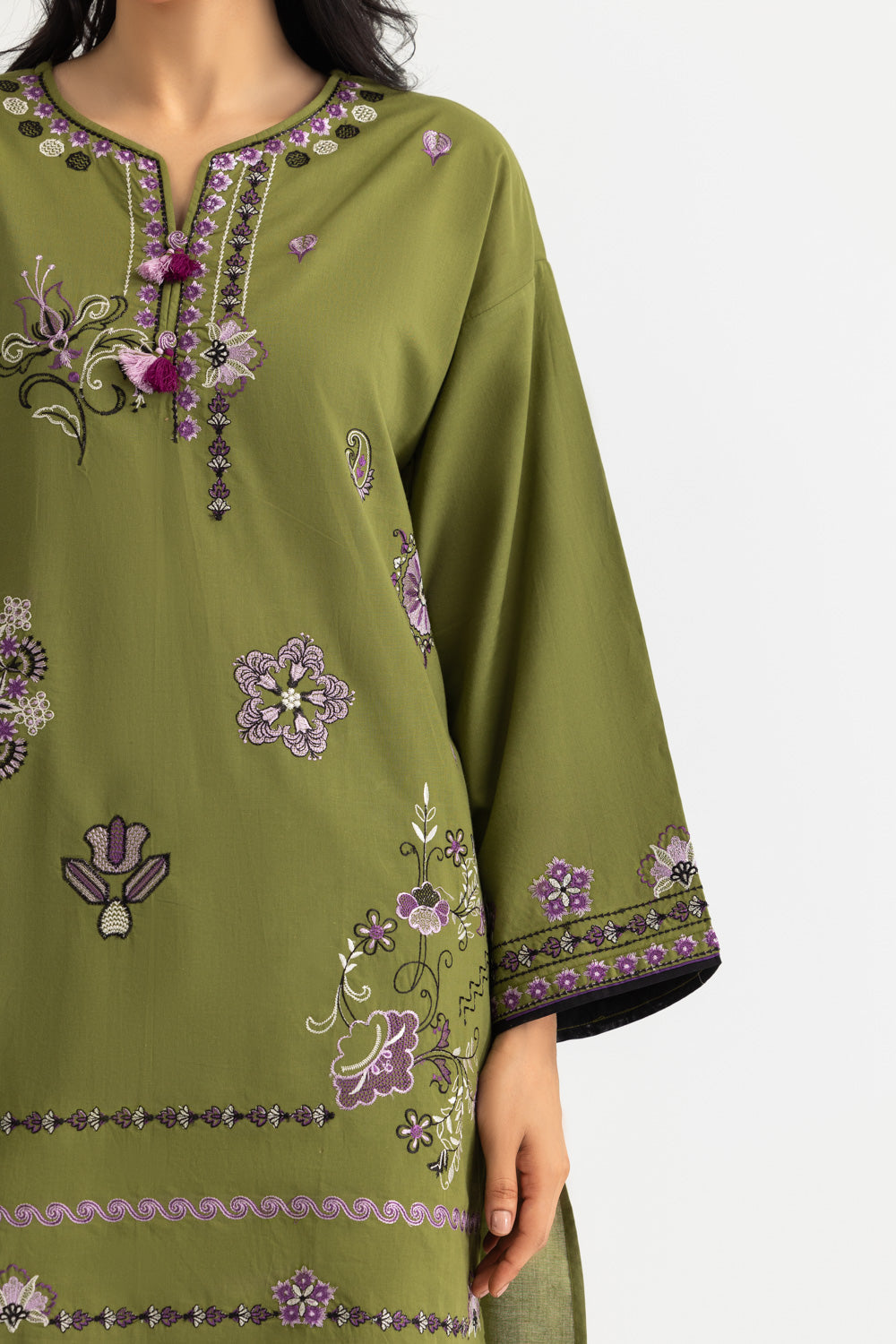 Cambric Embroidered Co-Ord Set