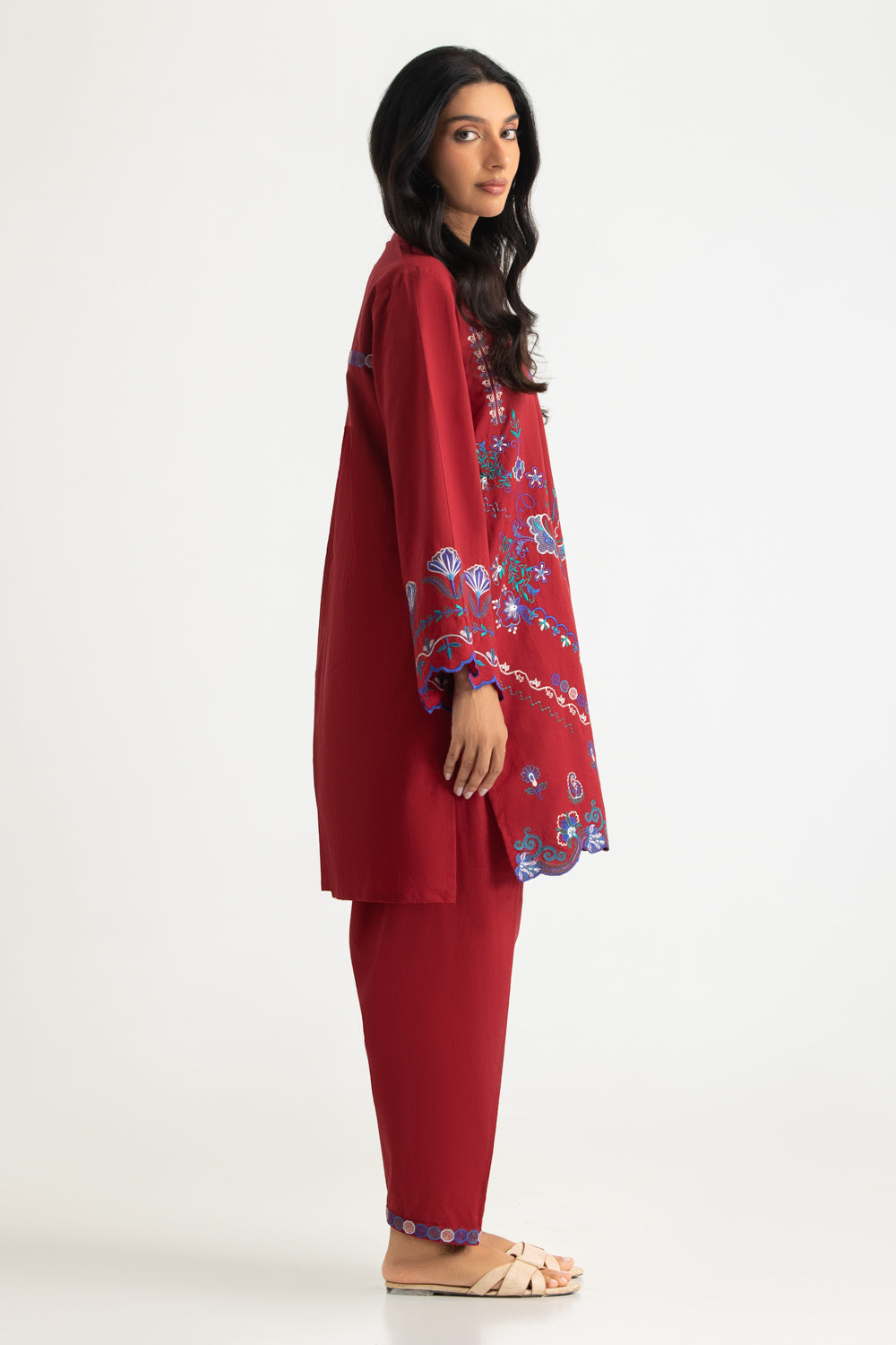 Cambric Embroidered Co-Ord Set