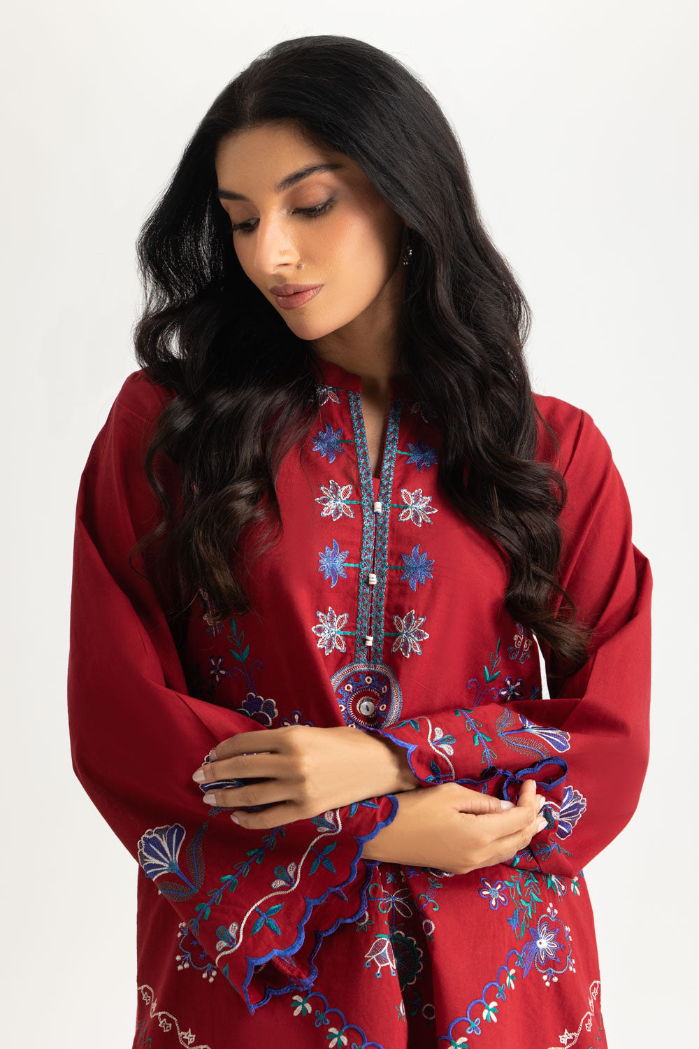 Cambric Embroidered Co-Ord Set