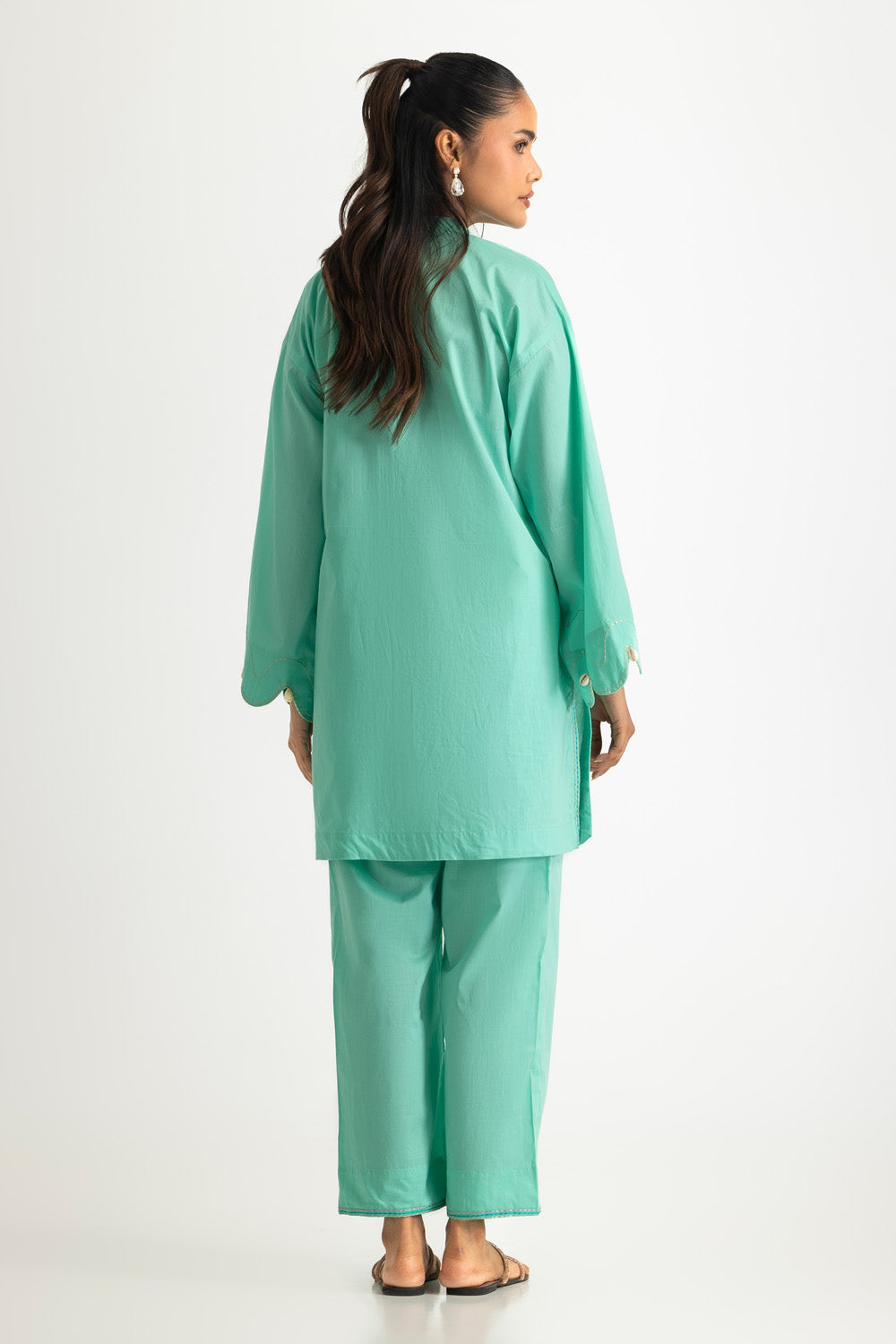 Cambric Embroidered Co-Ord Set