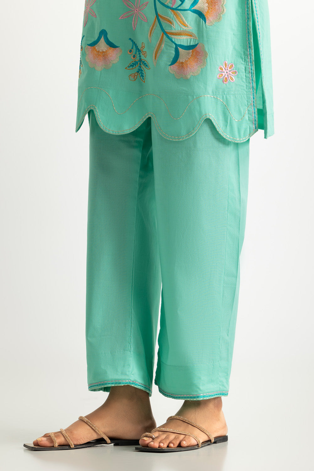 Cambric Embroidered Co-Ord Set