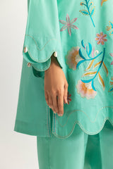 Cambric Embroidered Co-Ord Set