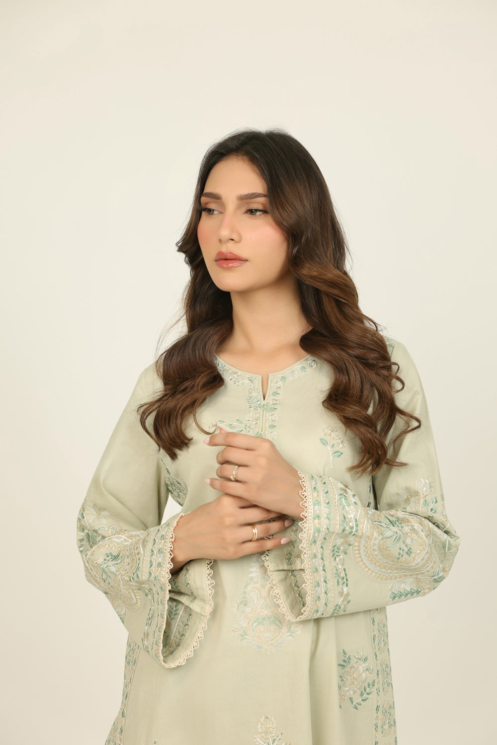 Cambric Embroidered Co-Ord Set