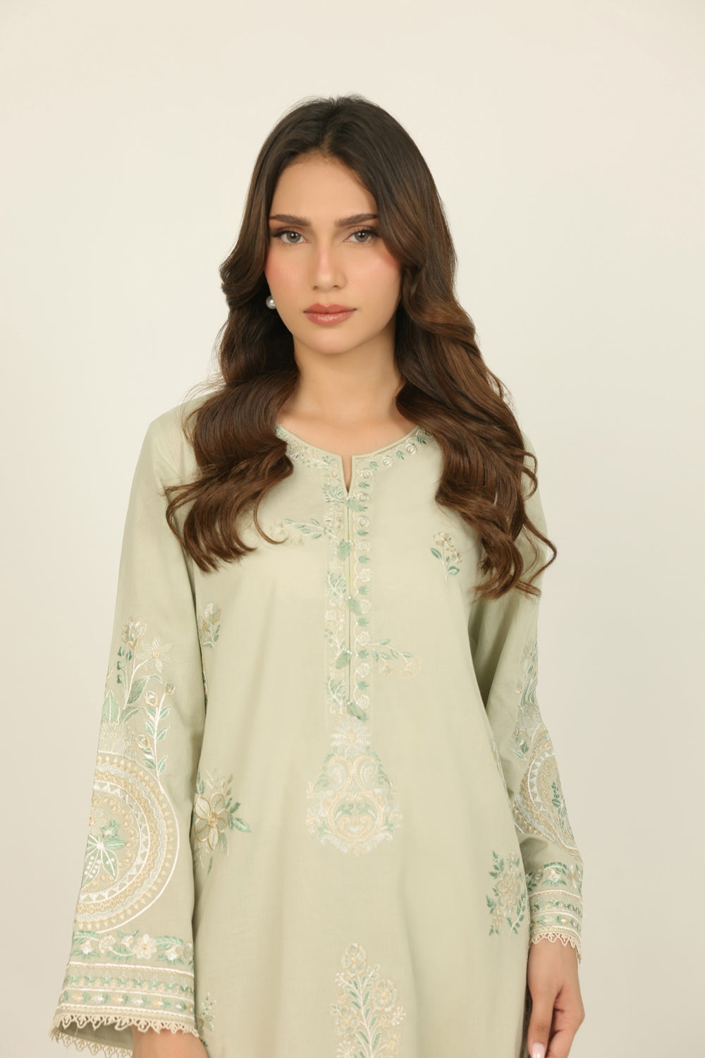 Cambric Embroidered Co-Ord Set