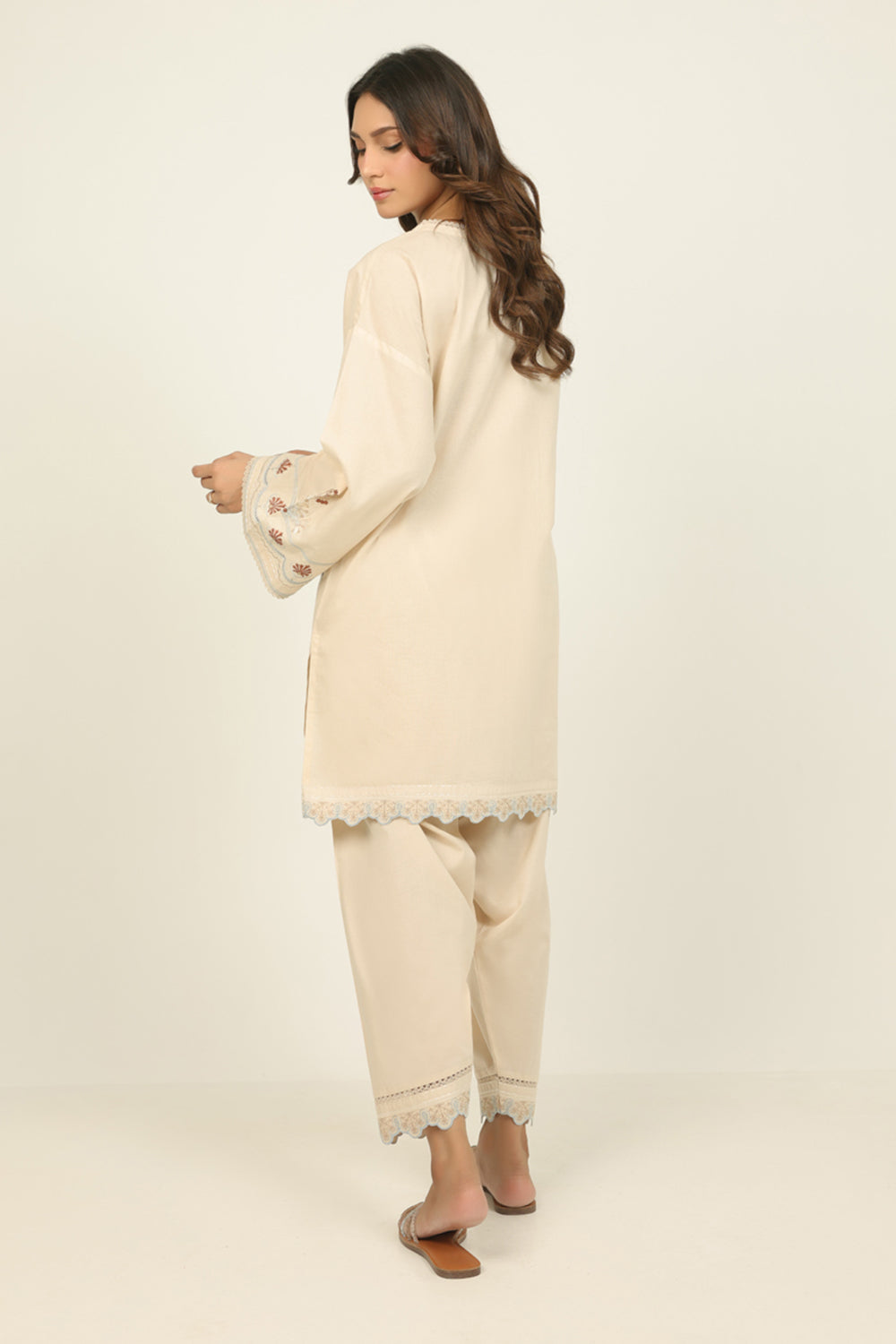 Cambric Embroidered Co-Ord Set