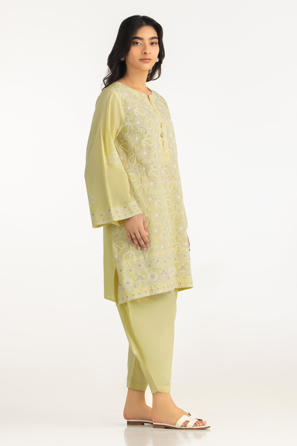 Cambric Embroidered Co-Ord Set