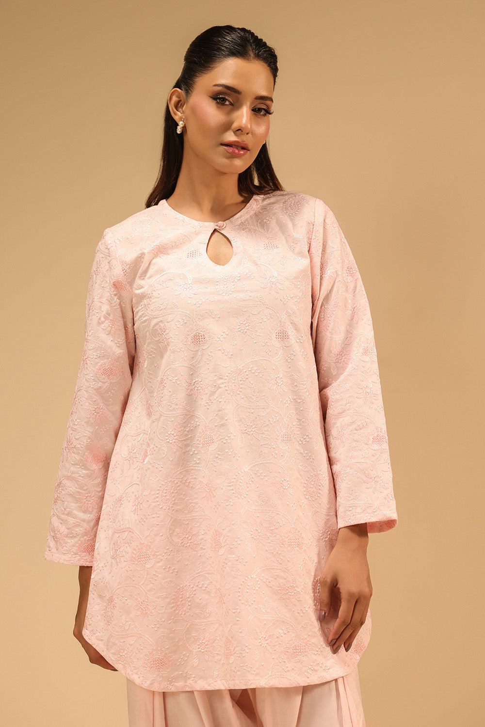 Cambric Embroidered Co-Ord Set