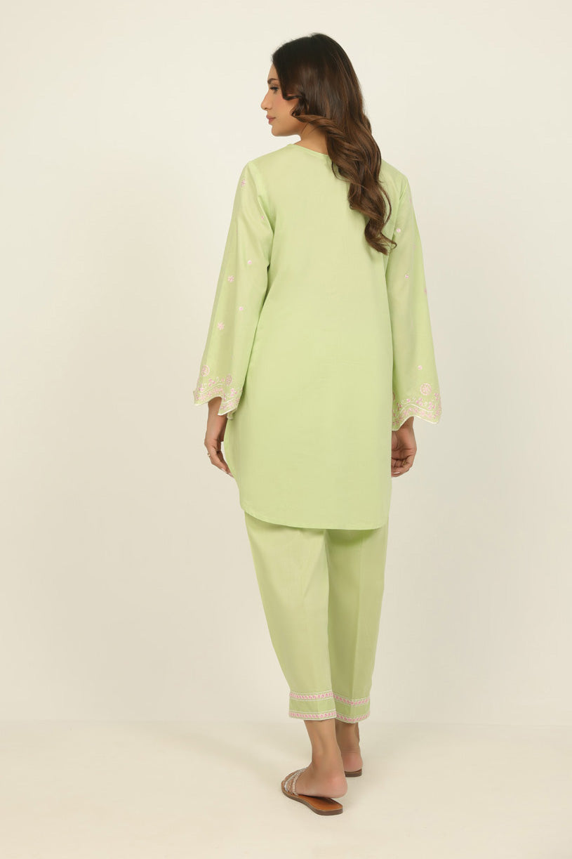 Cambric Embroidered Co-Ord Set