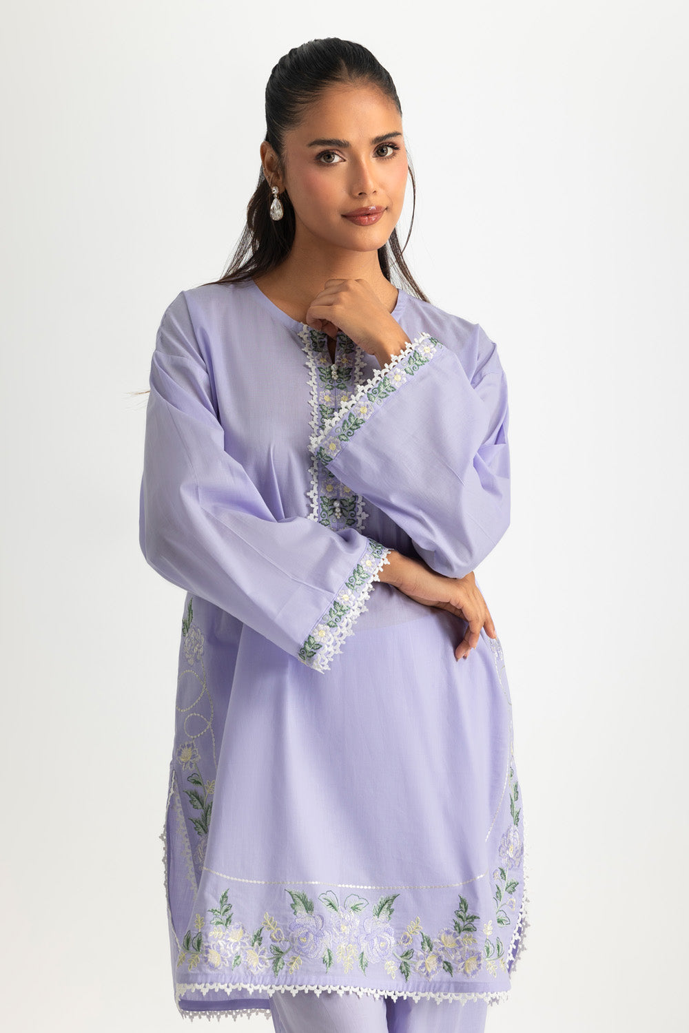 Cambric Embroidered Co-Ord Set