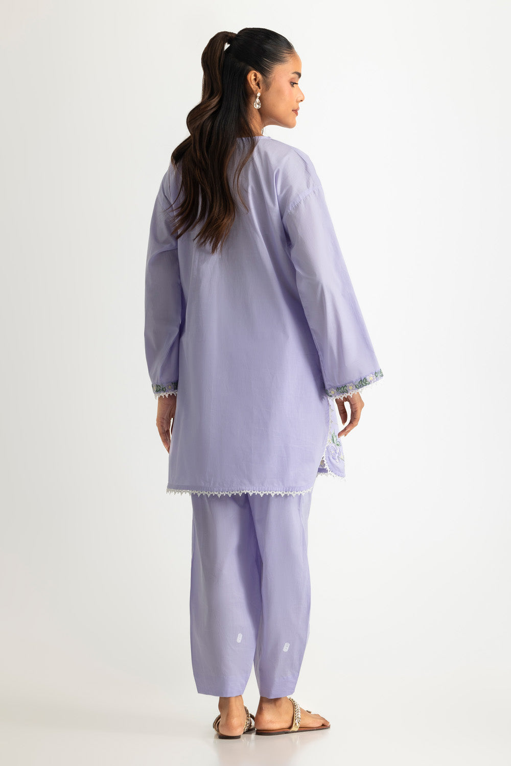 Cambric Embroidered Co-Ord Set