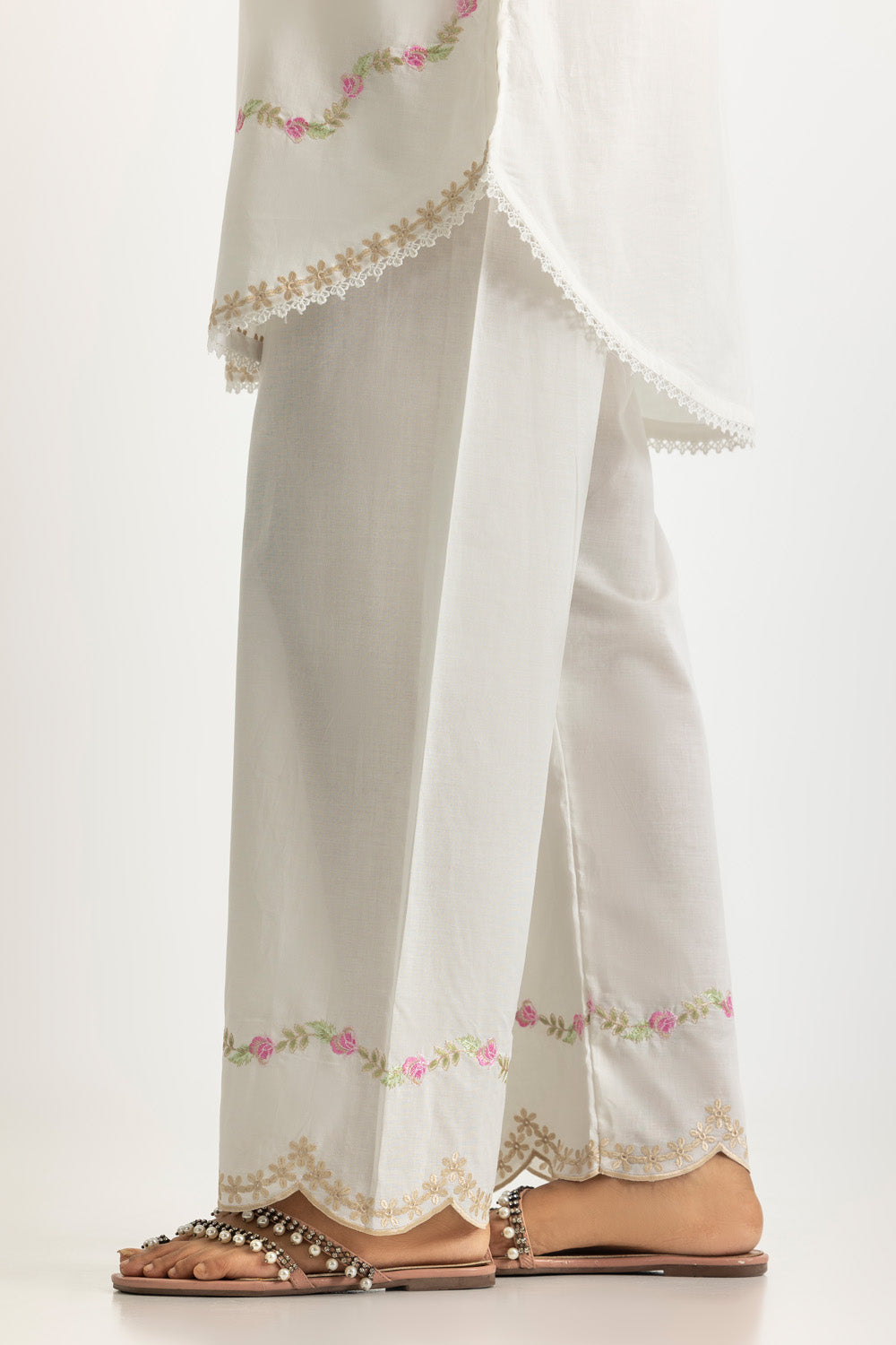 Cambric Embroidered Co-Ord Set