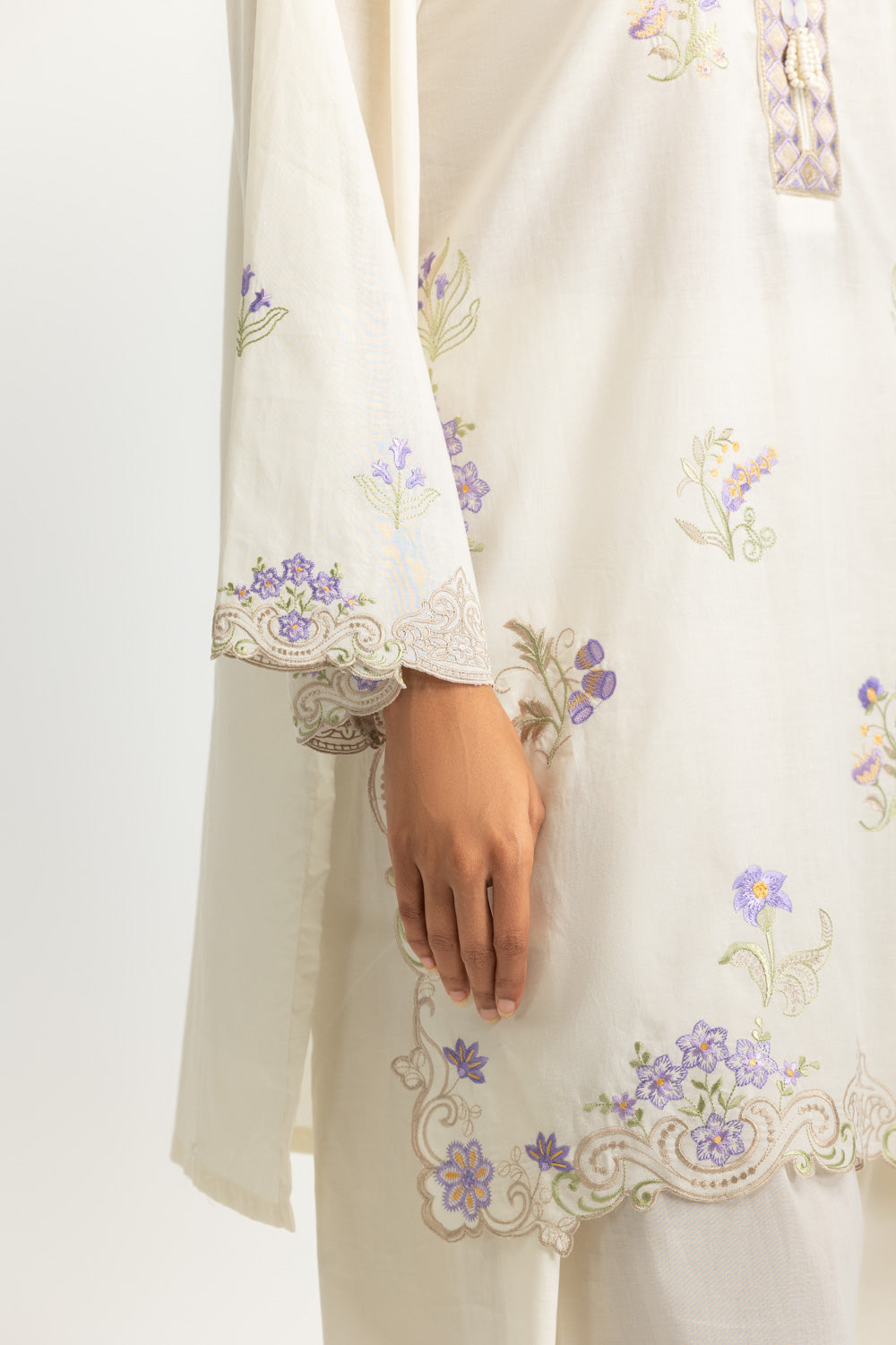 Cambric Embroidered Co-Ord Set