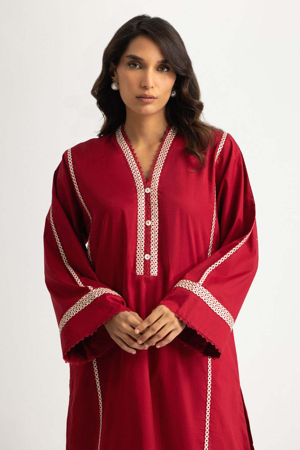 Cambric Embroidered Co-Ord Set