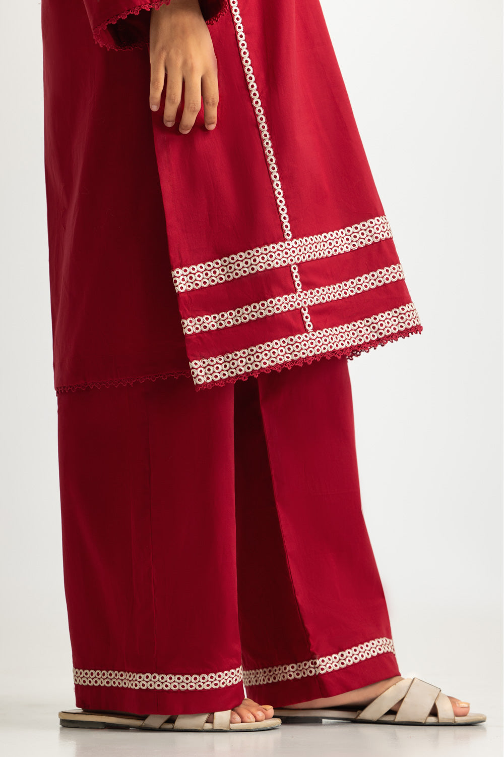 Cambric Embroidered Co-Ord Set