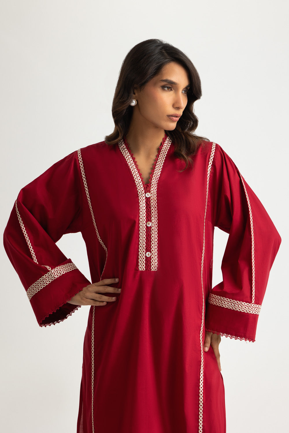 Cambric Embroidered Co-Ord Set