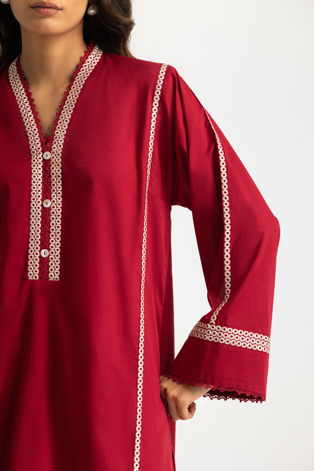 Cambric Embroidered Co-Ord Set