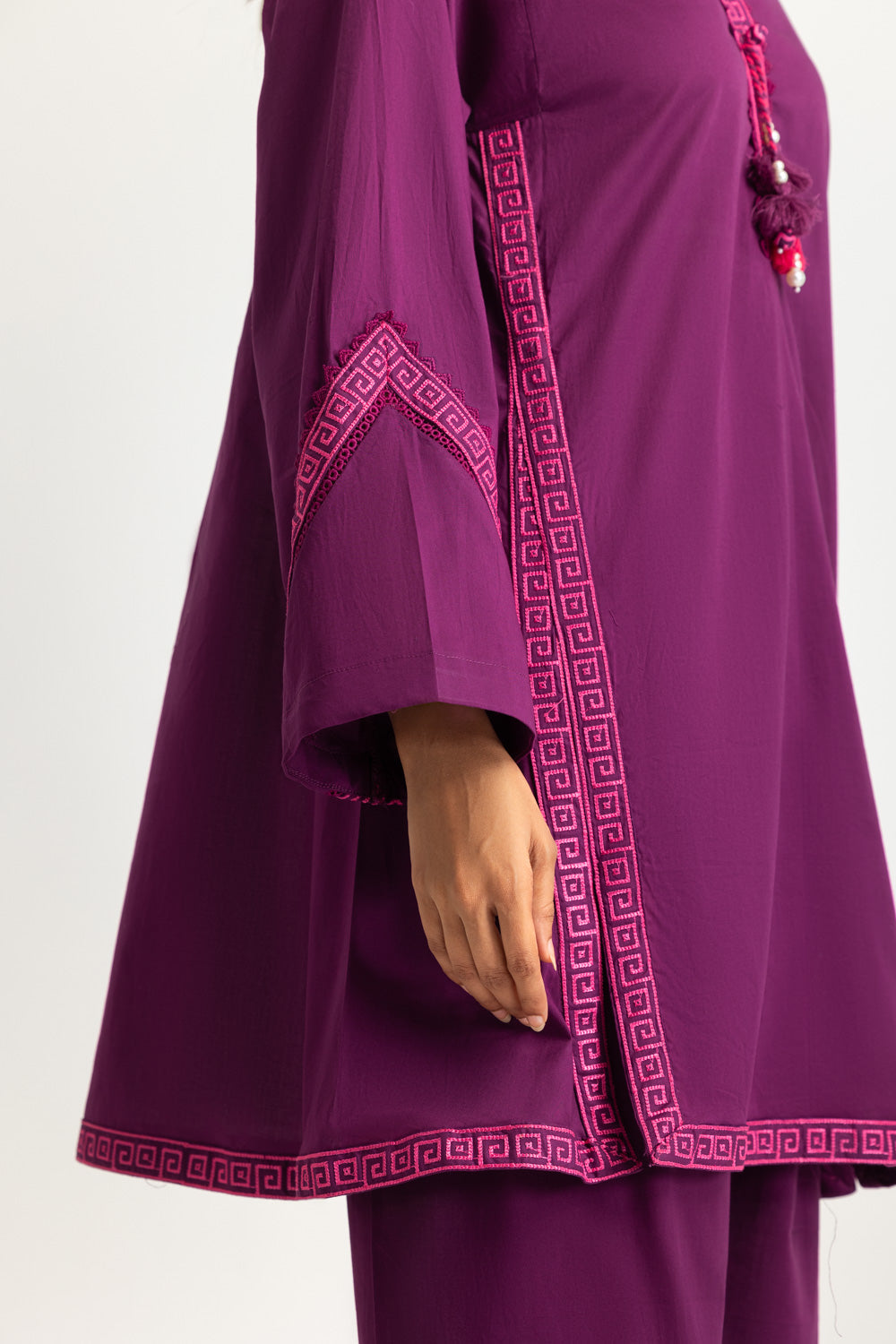 Cambric Embroidered Co-Ord Set