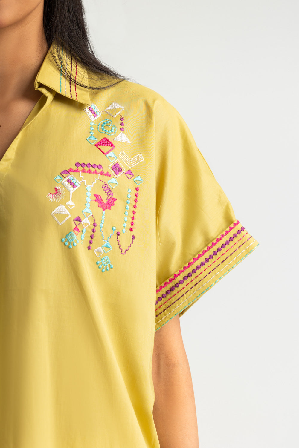 Cambric Embroidered Co-Ord Set