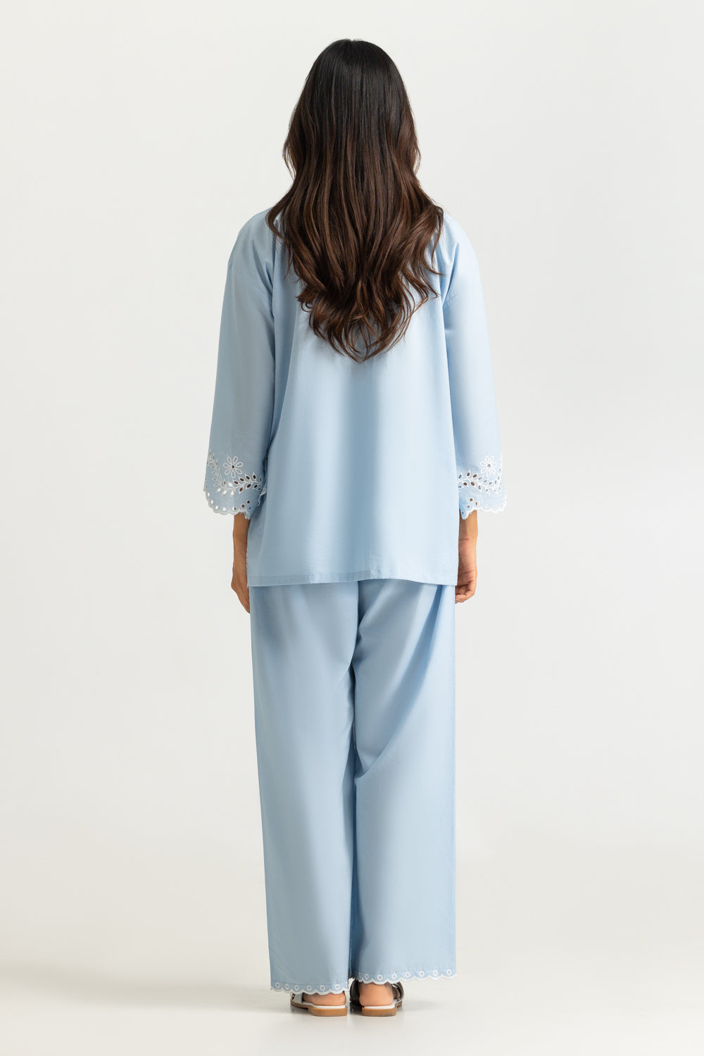 Cambric Embroidered Co-Ord Set