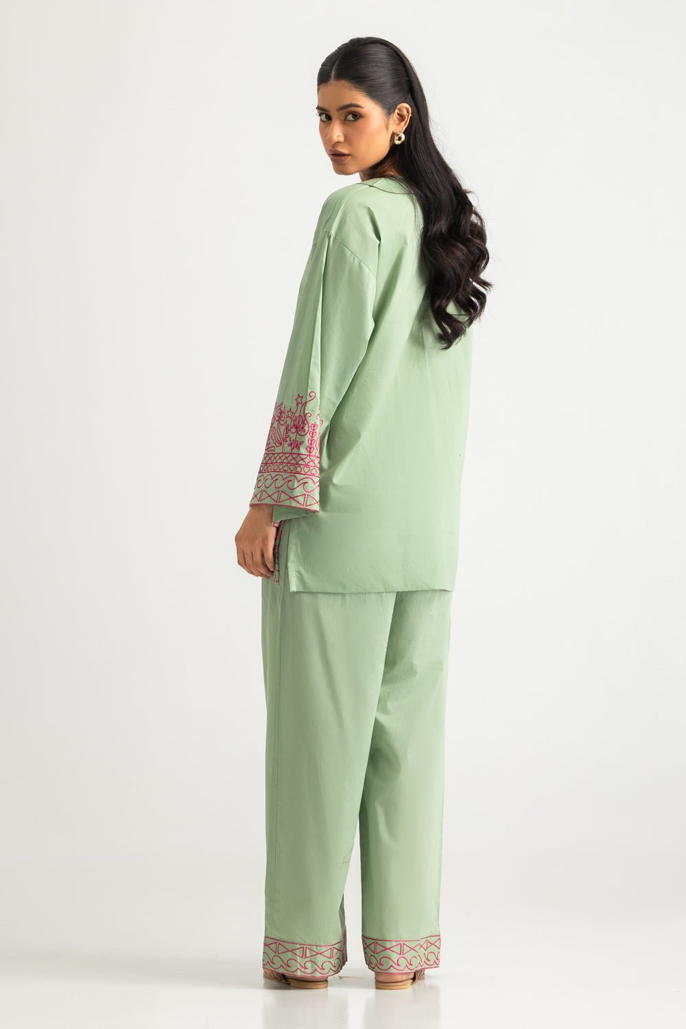 Cambric Embroidered Co-Ord Set