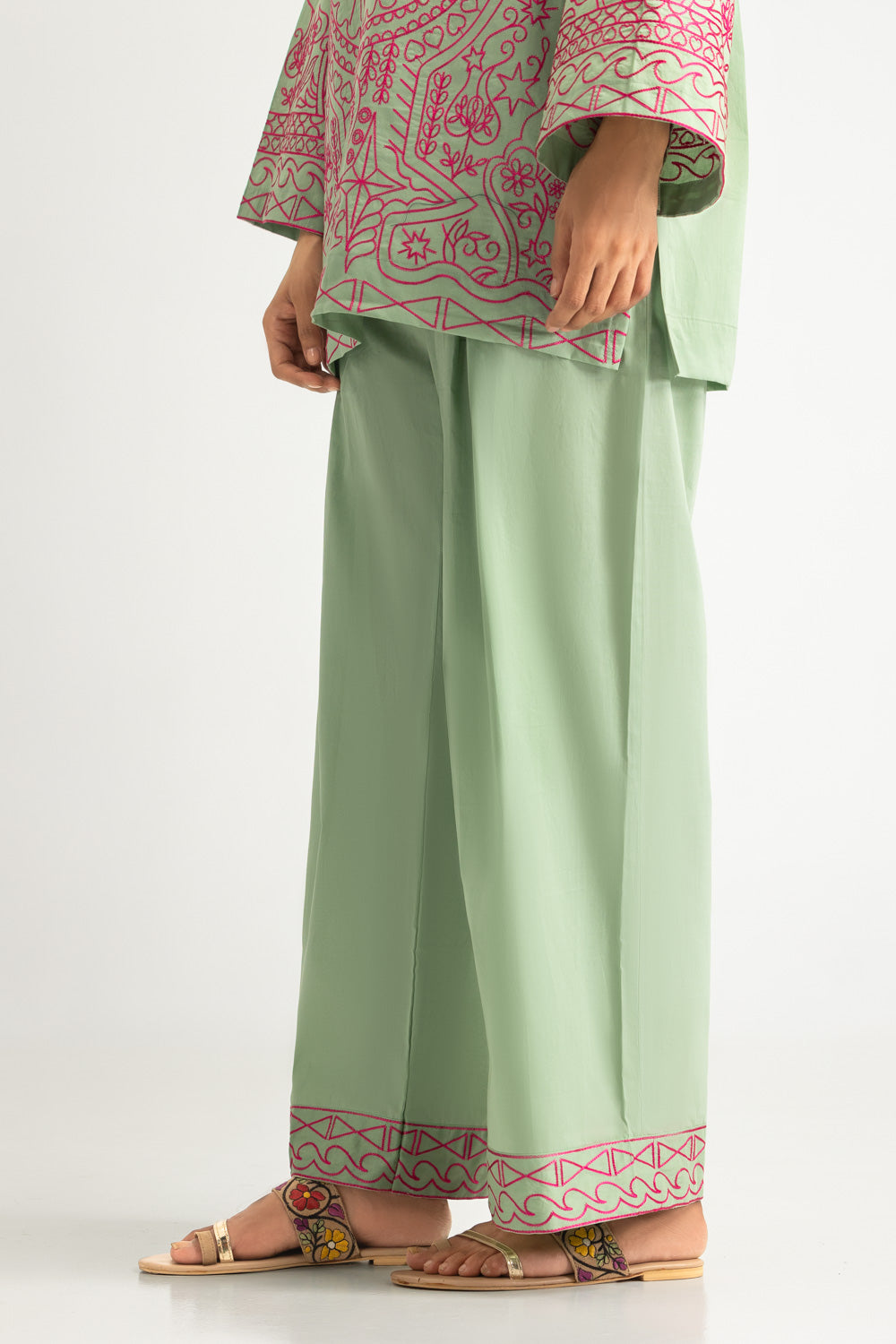 Cambric Embroidered Co-Ord Set