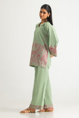 Cambric Embroidered Co-Ord Set