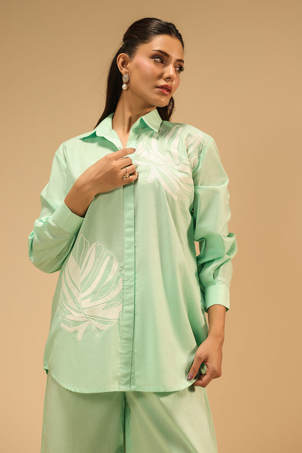 Cambric Embroidered Co-Ord Set