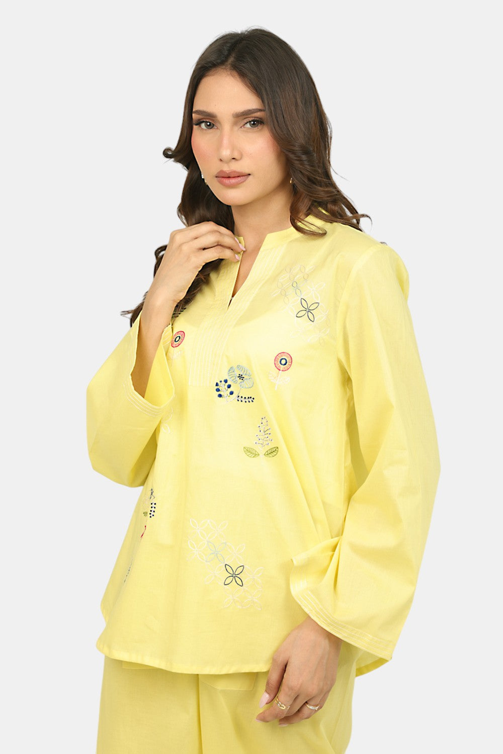 Cambric Embroidered Co-Ord Set