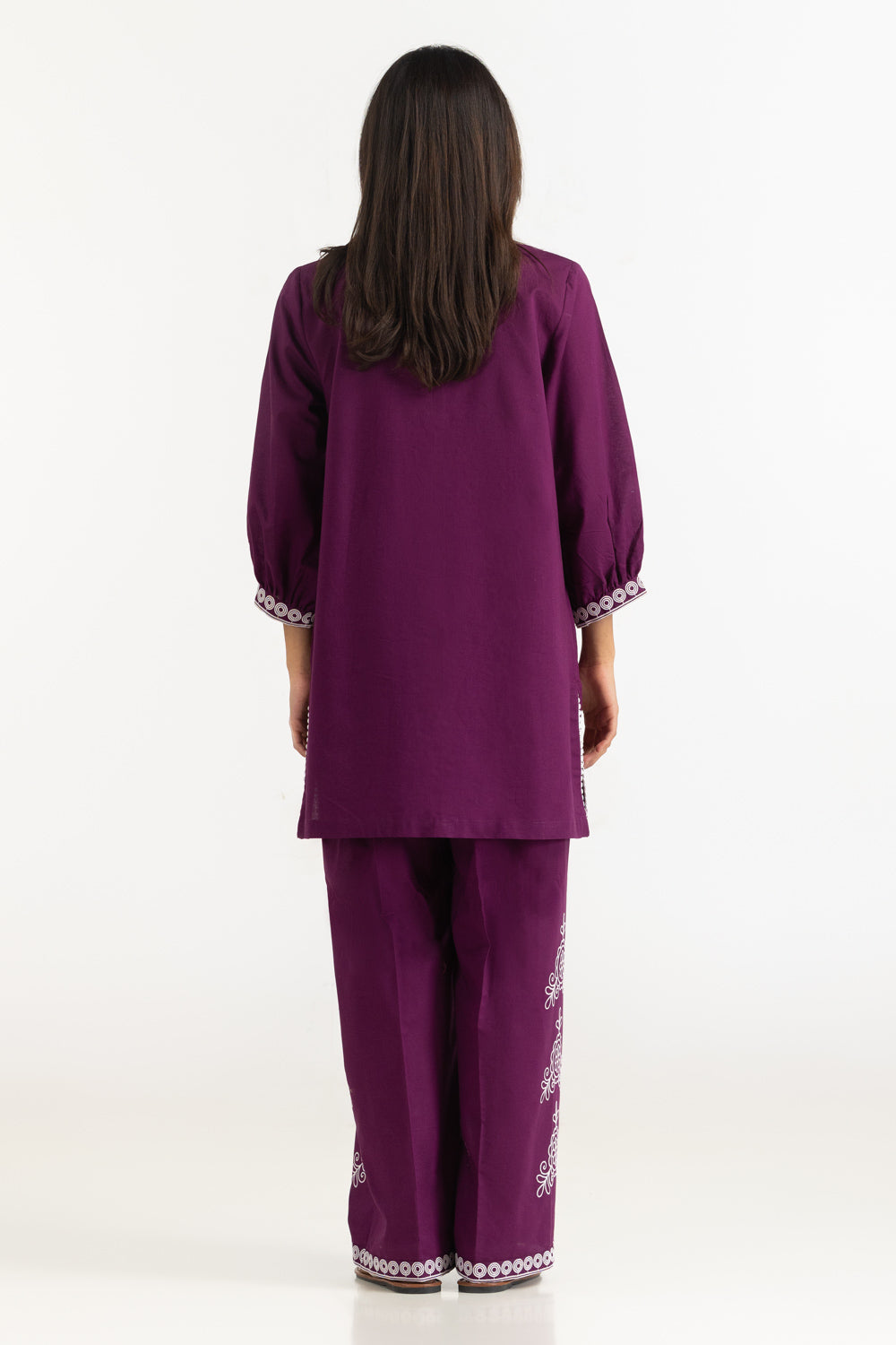 Cambric Embroidered Co-Ord Set