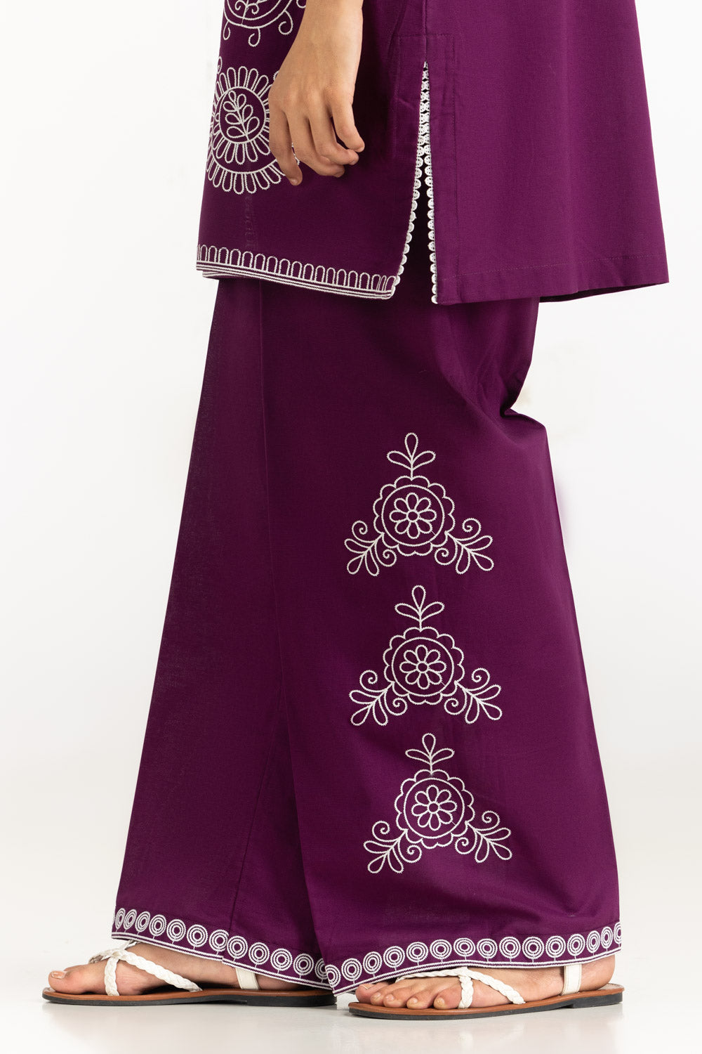 Cambric Embroidered Co-Ord Set