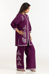 Cambric Embroidered Co-Ord Set