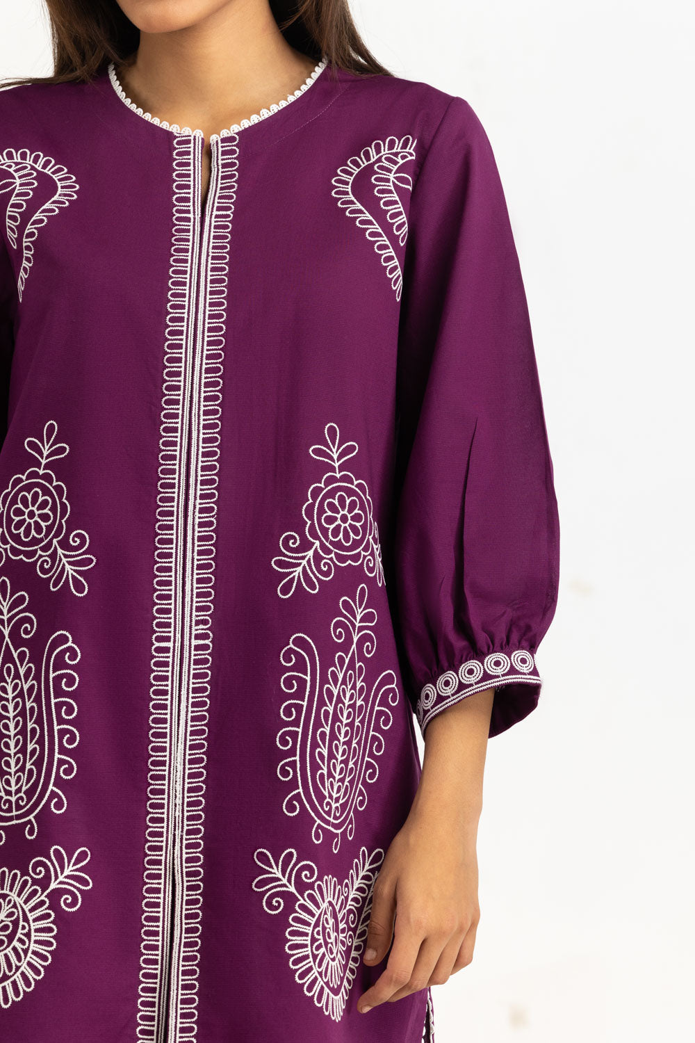 Cambric Embroidered Co-Ord Set