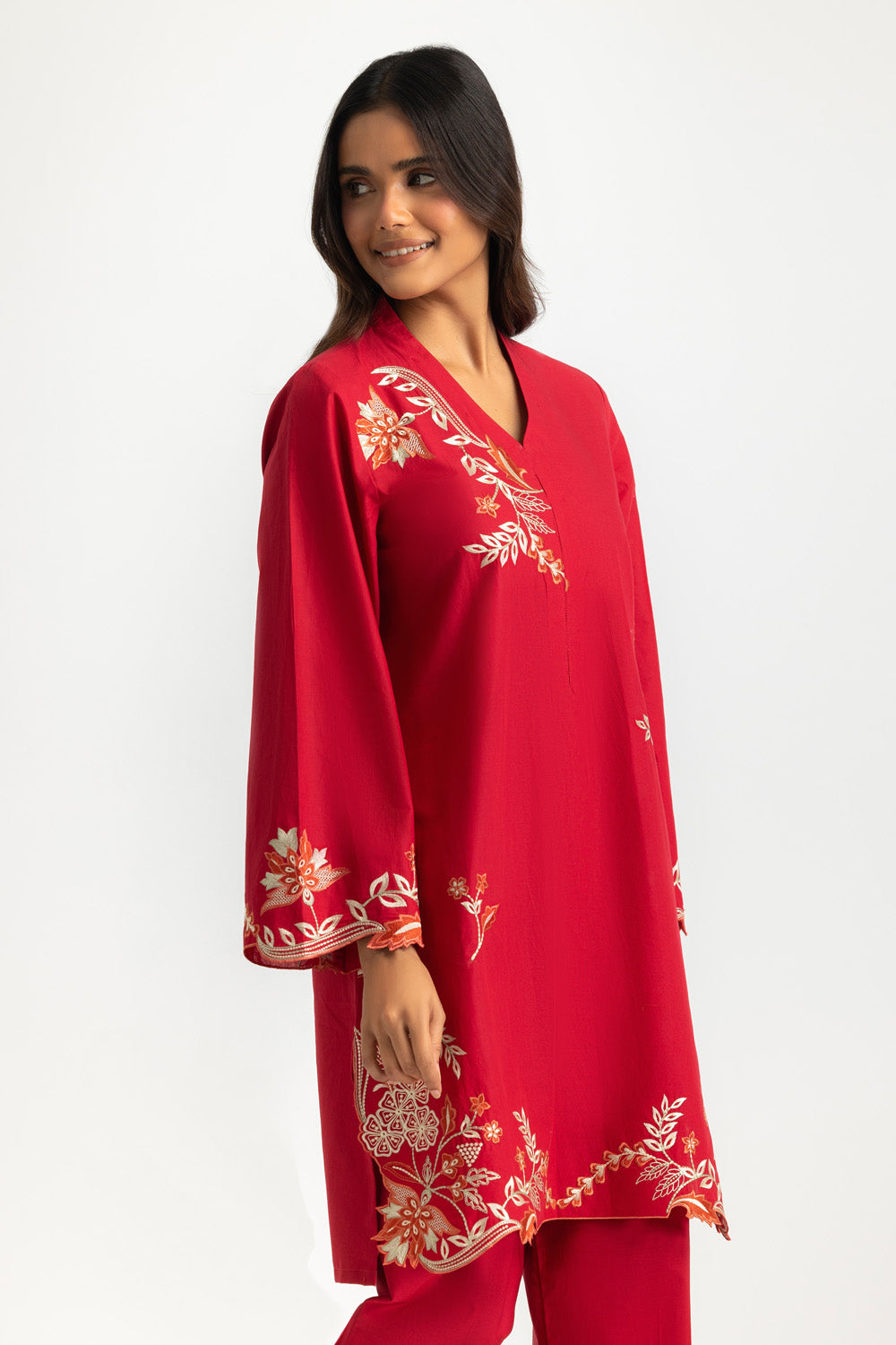 Cambric Embroidered Co-Ord Set