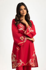 Cambric Embroidered Co-Ord Set