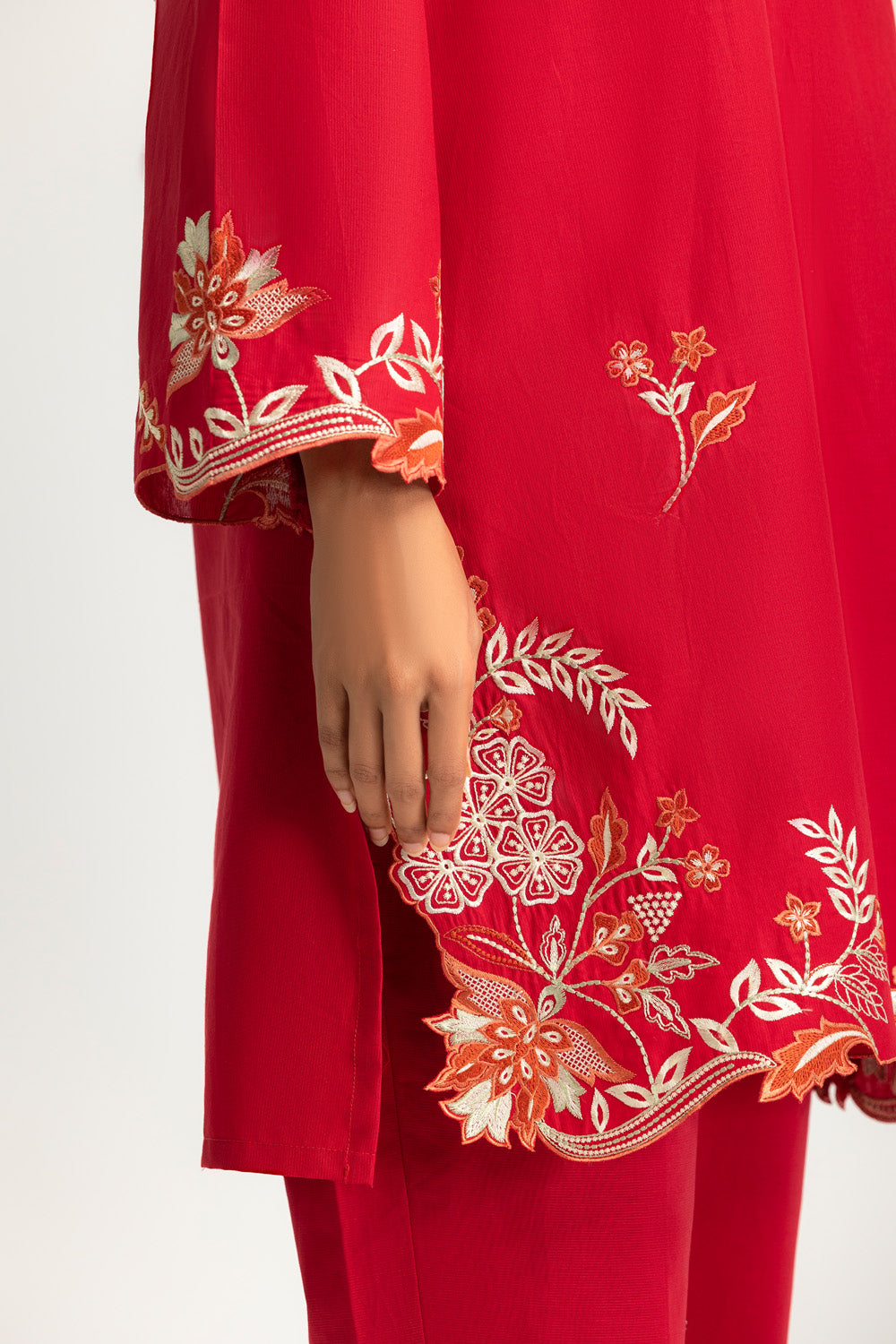 Cambric Embroidered Co-Ord Set