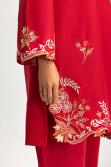 Cambric Embroidered Co-Ord Set